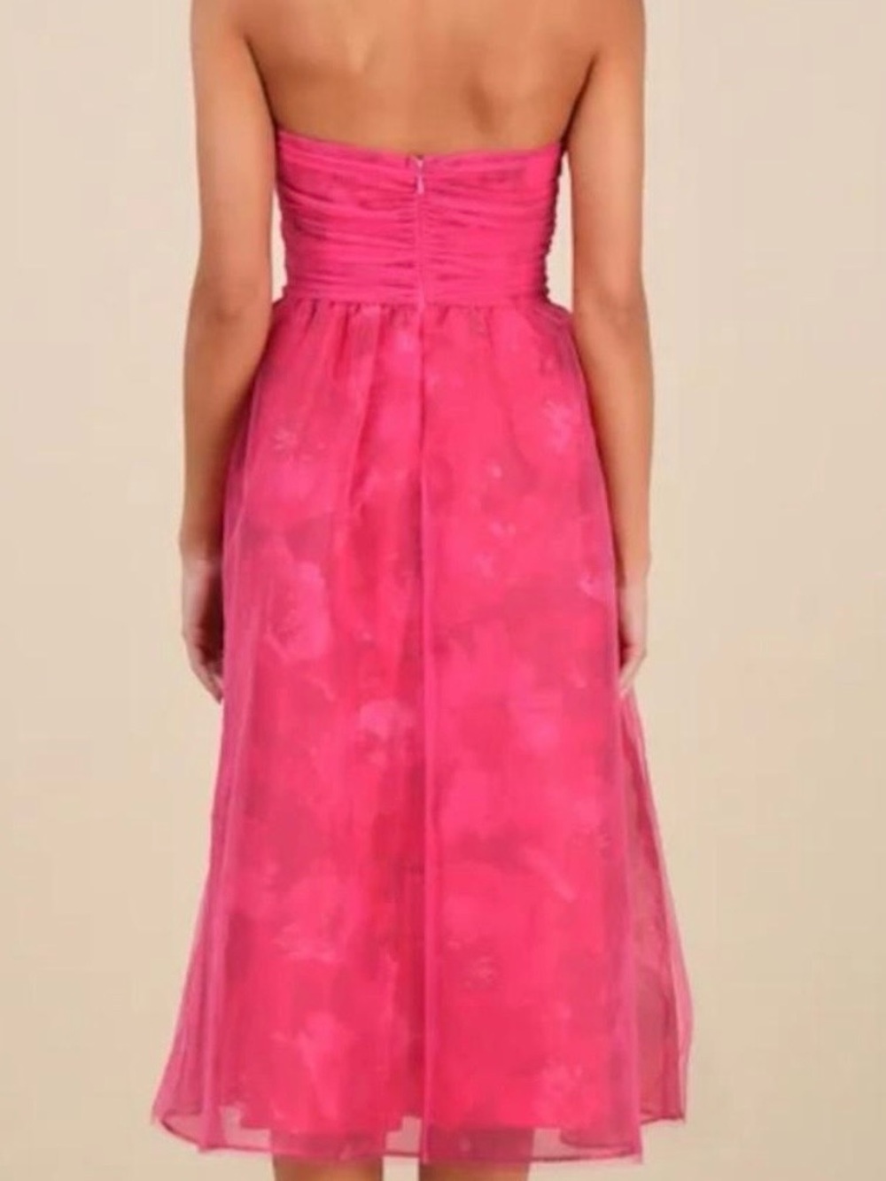 Lulu's Vibrant Hot Pink Tulle Strapless Party Dress - Picture 4 of 12